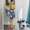 fusta midi dansul florilor handmade 1