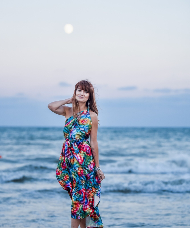 fusta rochie petale de curcubeu handmade 3