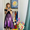fusta rochie purple dream mov handmade 1